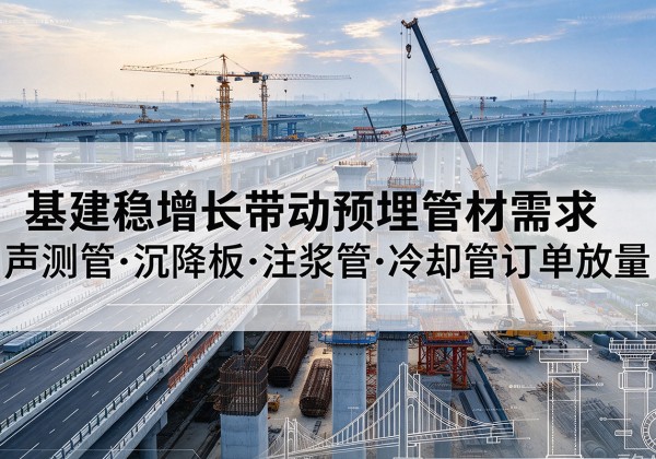 库车基建稳增长带动预埋监测管材需求，声测管、沉降板、注浆管订单持续放量